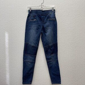 Justice Girls 16 Mid Rise Jeggings Zip Pockets Panel Design Skater Streetwear